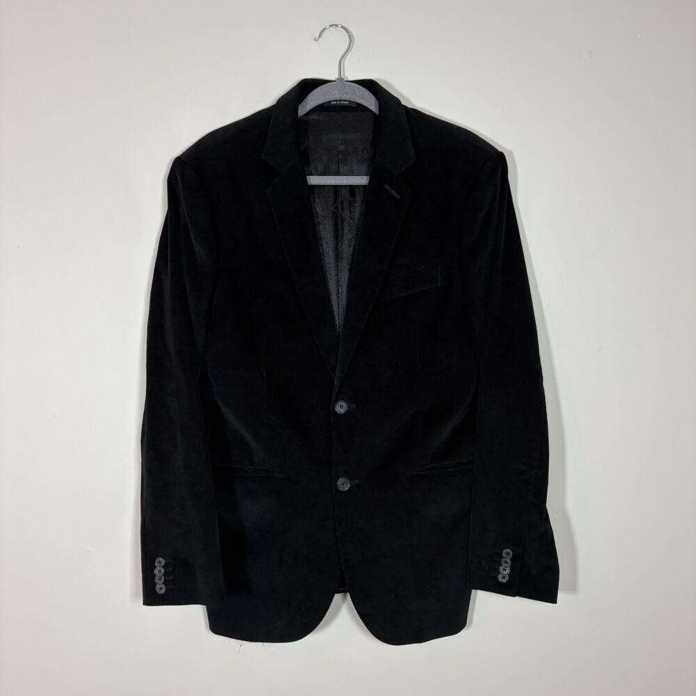 Express Men’s Black Corduroy Blazer Sport Coat 38S 2 Button Notch Lapel - Picture 5 of 8